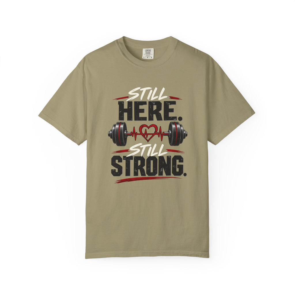 Here Strong Weightlifting TShirt Fitness Gym Graphic Tee