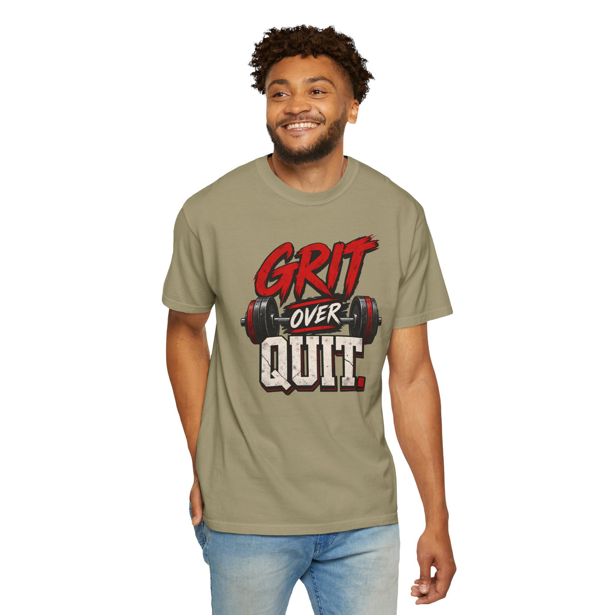 Grit Over Quit TShirt Motivational Weightlifting Gym Tee