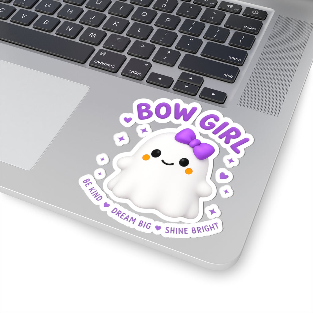 Bow Girl™ Ghost Sticker — Vinyl Sticker (Be Kind • Dream Big • Shine Bright)