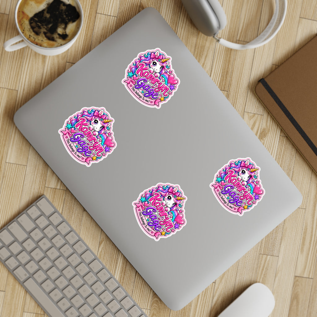 Unicorn Sticker Sheet - 10pc Pastel Glitter Decals