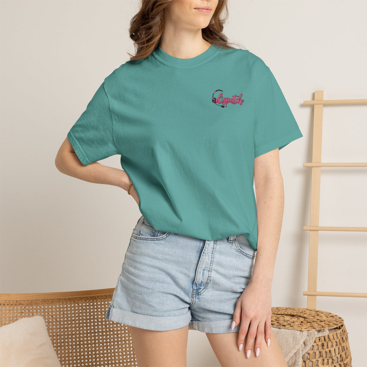 911 Dispatch Pink Ribbon T‑Shirt — Breast Cancer Awareness Dispatcher Tee
