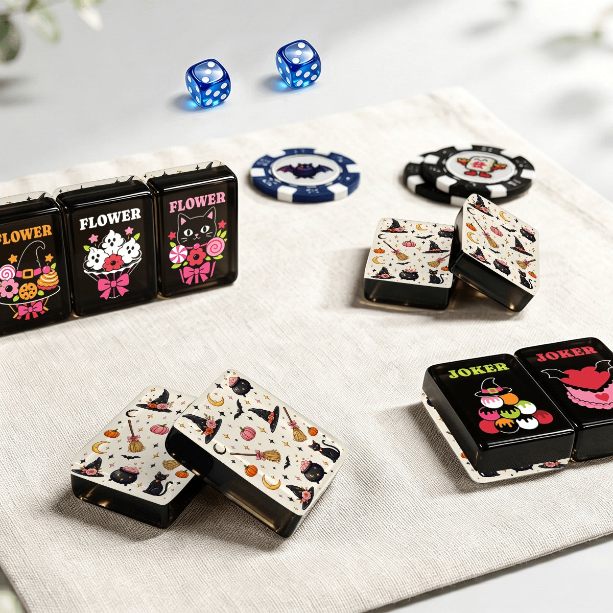Mahjong Tiles - Witch (Pink)