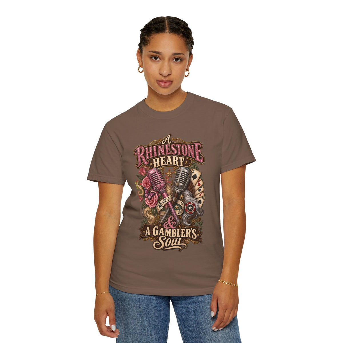 Rhinestone Heart Country Girl T-Shirt Memorial Dolly