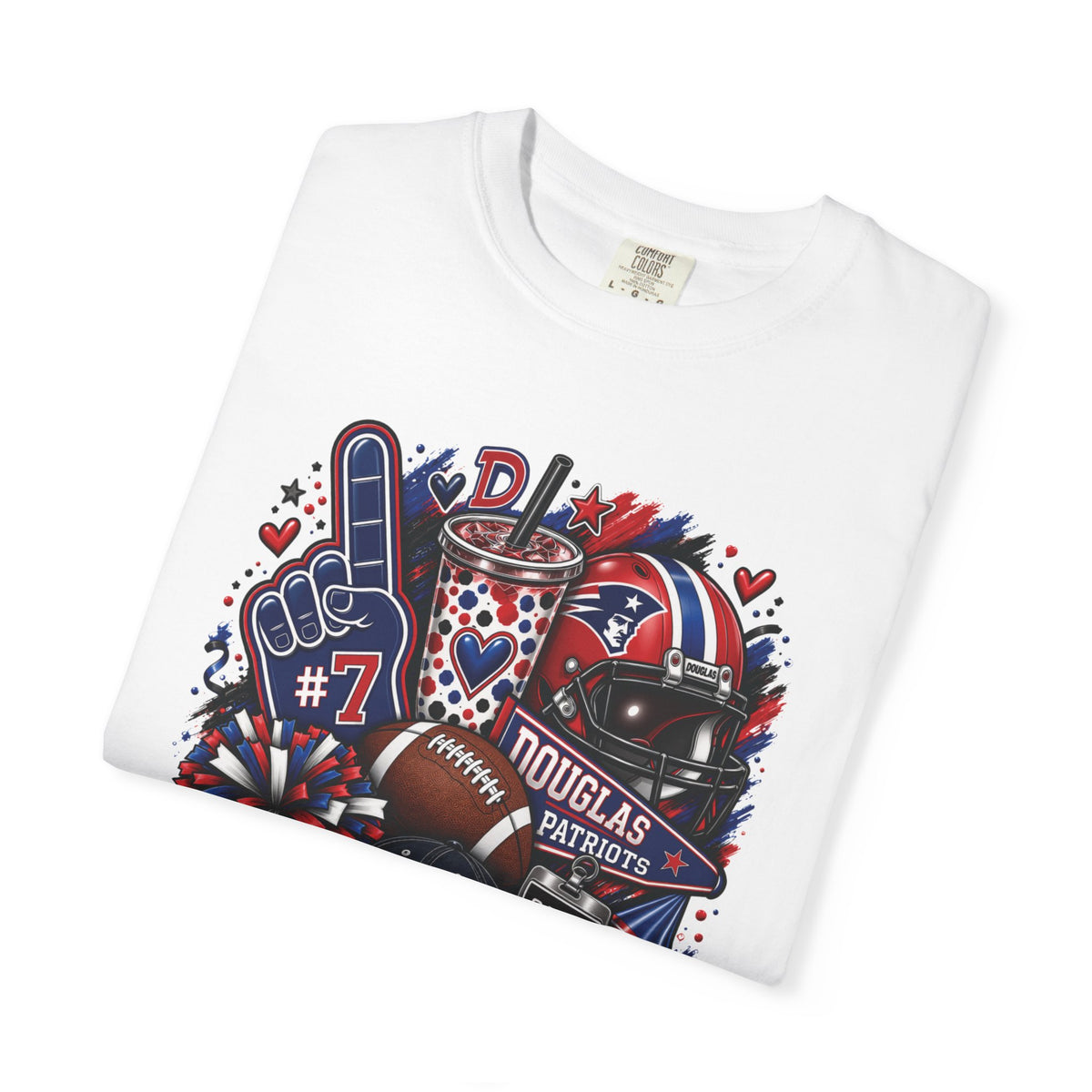 Patriotic Football Fan T-Shirt — Red White Blue Game Day Tee