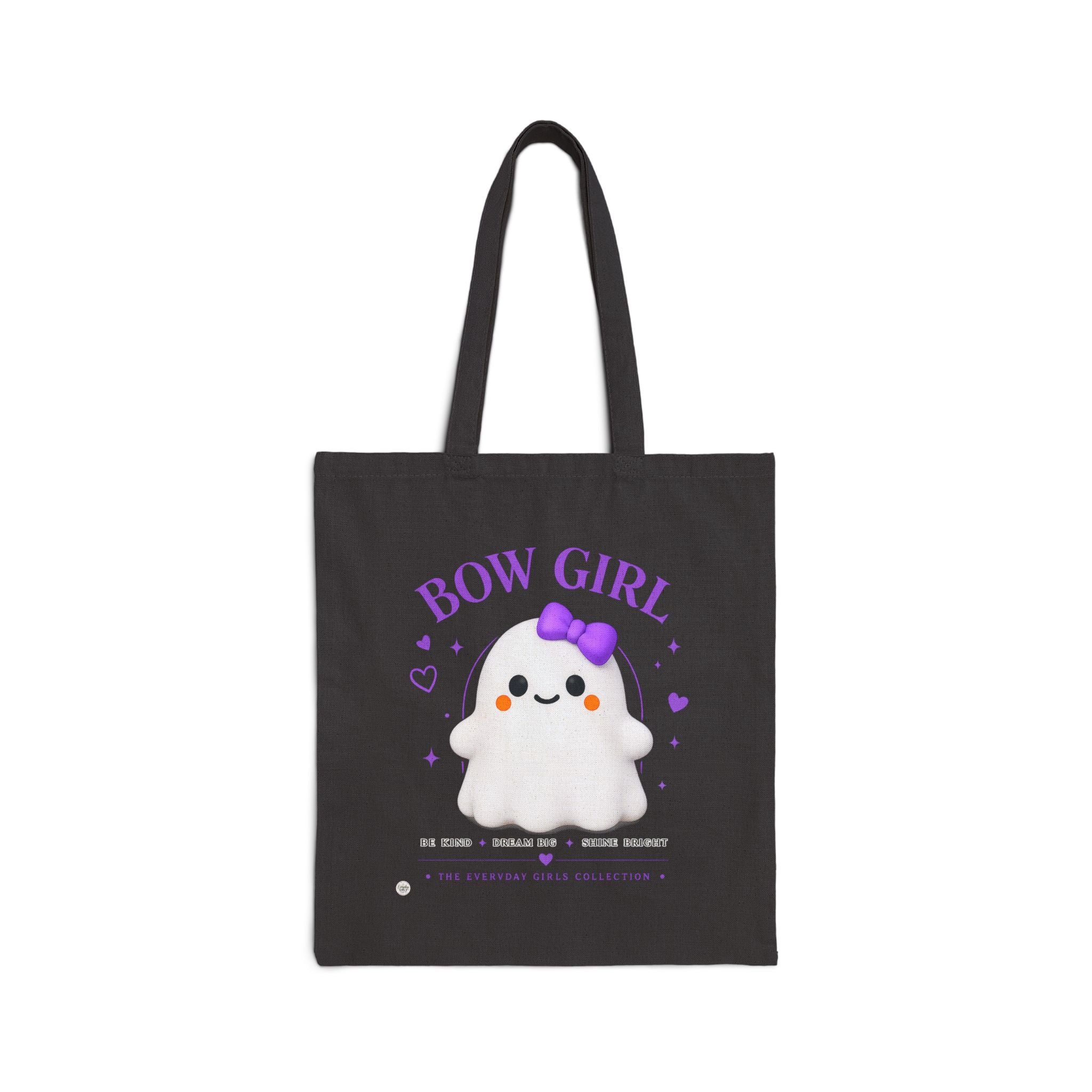 Bow Girl™ Ghost Canvas Tote Bag - Reusable Shopping & Gift Tote
