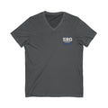 SPOUSE SRO Thin Blue Line V-Neck Tee — "Then I Heard 'Whom Shall I Send?'"