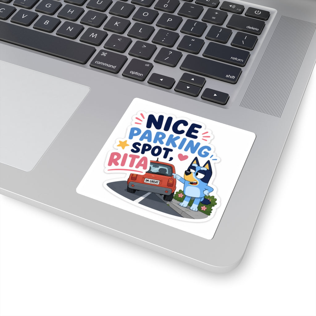Nice Parking Spot, Rita Sticker — Cute Bluey-Inspired Kiss-Cut Sticker