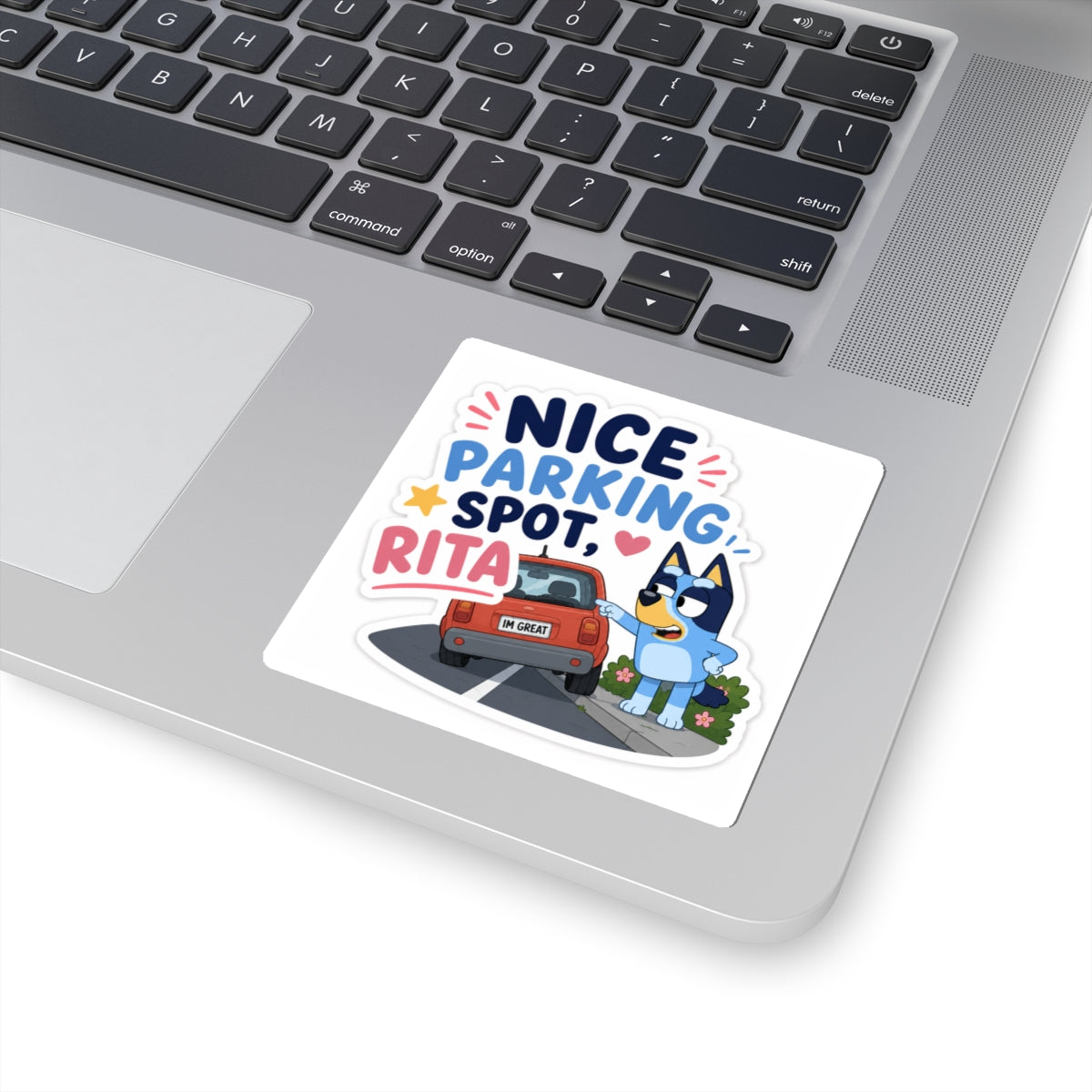 Nice Parking Spot, Rita Sticker — Cute Bluey-Inspired Kiss-Cut Sticker