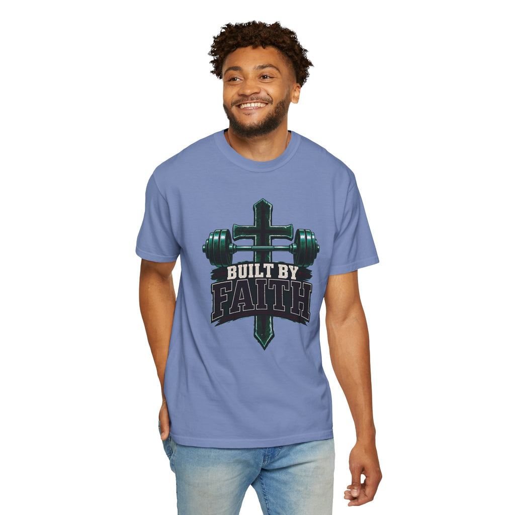 Built by Faith Cross & Barbell T-Shirt