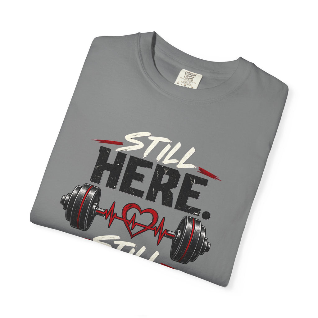 Here Strong Weightlifting TShirt Fitness Gym Graphic Tee