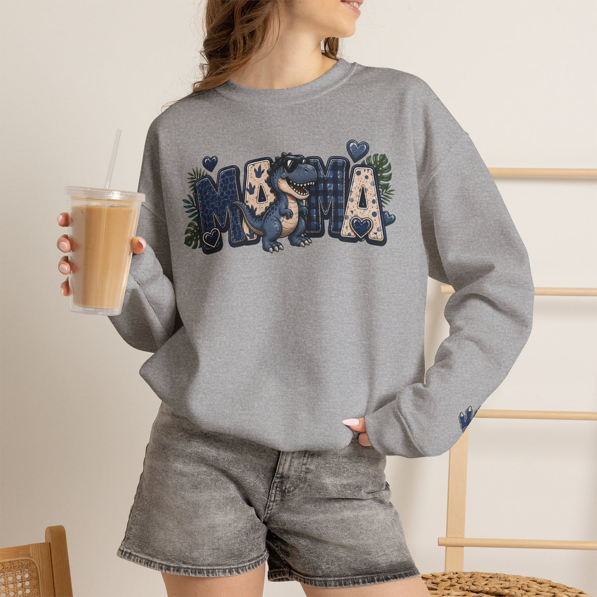 MAMA Crewneck Sweatshirt (personalized) BOY DINO - BECKETT