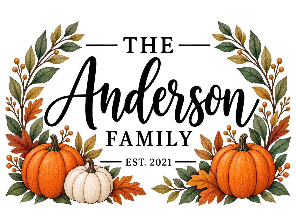 Personalized Fall Porch Set | Custom Doormat + Garden Flag | Autumn, Football, Halloween & Family Porch Decor