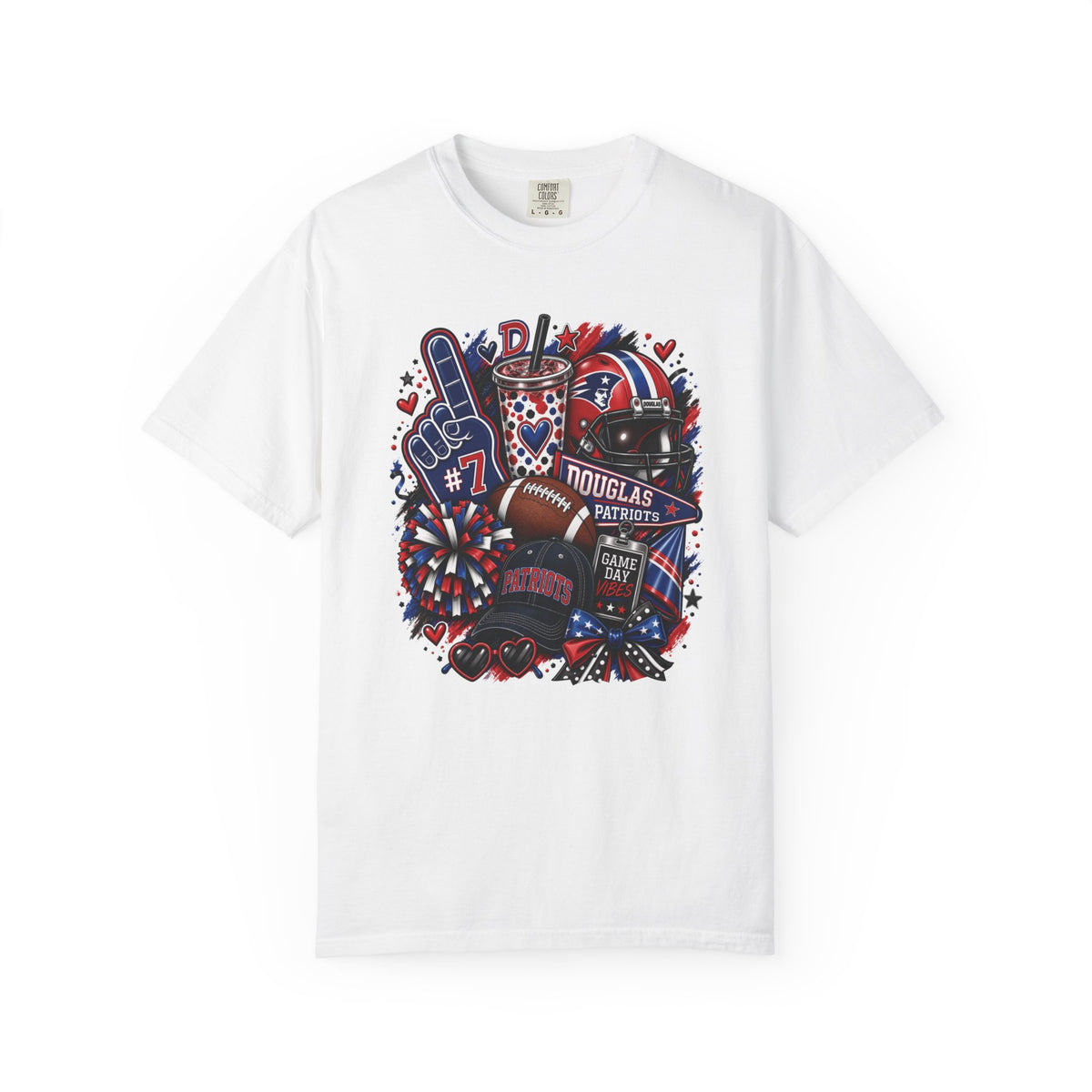 Patriotic Football Fan T-Shirt — Red White Blue Game Day Tee