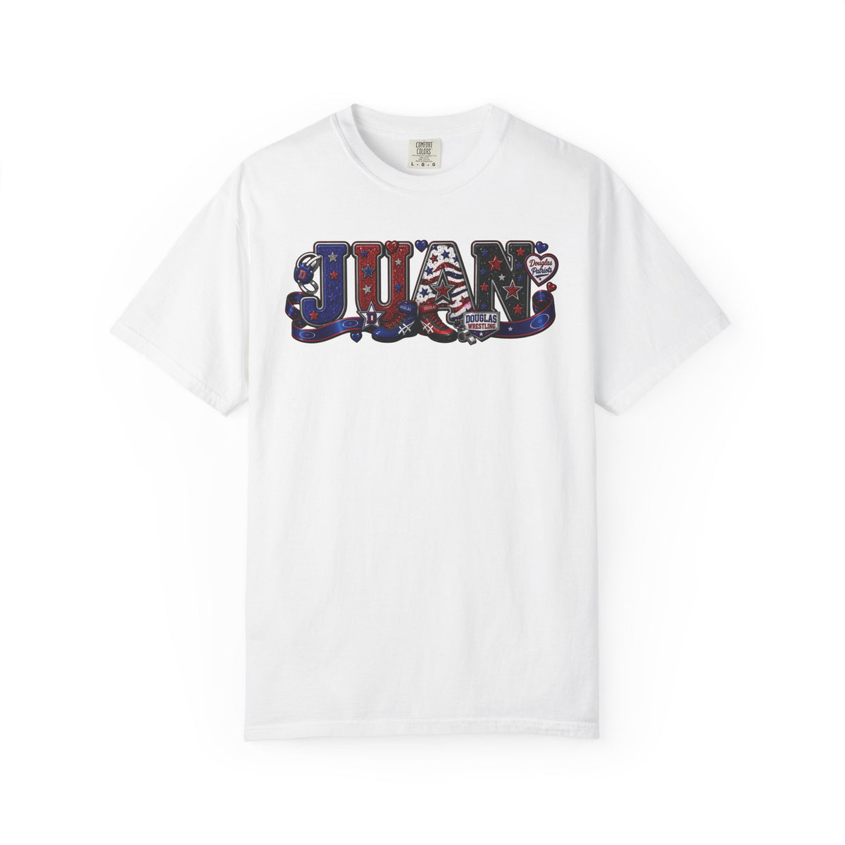 Patriotic Graphic TShirt American Name Design JUAN
