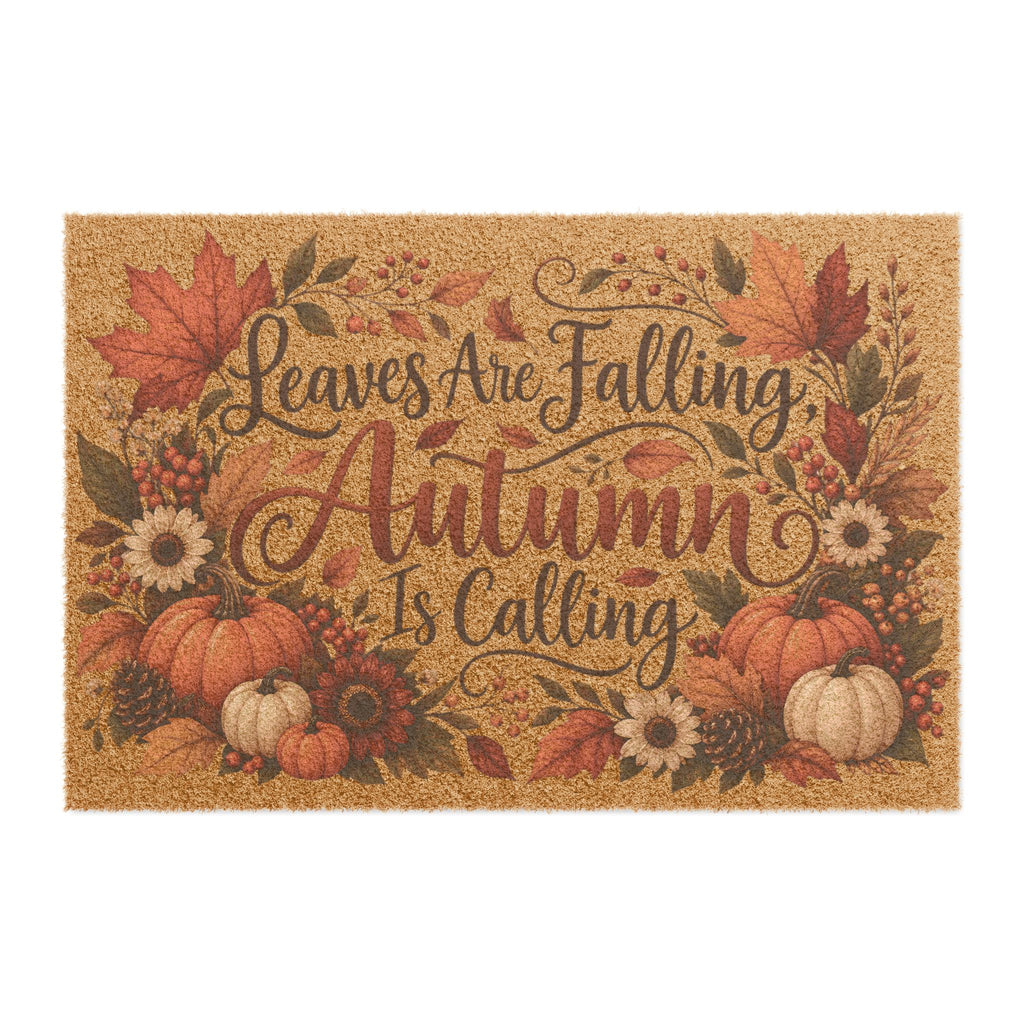 Autumn Is Calling Doormat Fall Pumpkin Leaves Welcome Mat
