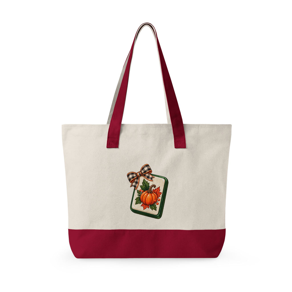 Fall Canvas Mahjong Zippered Tote