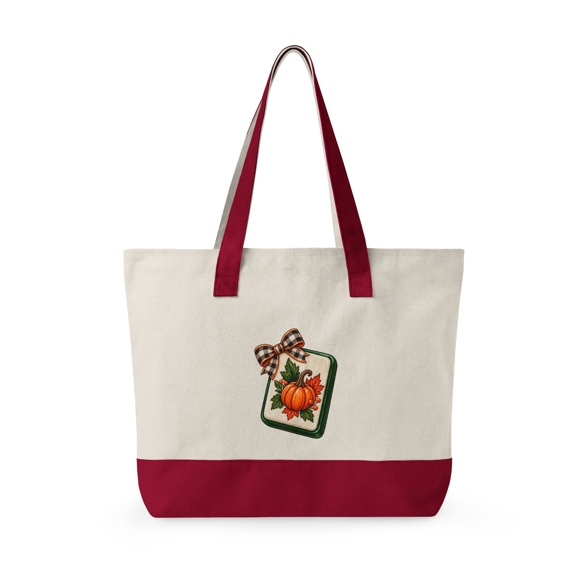 Fall Canvas Mahjong Zippered Tote