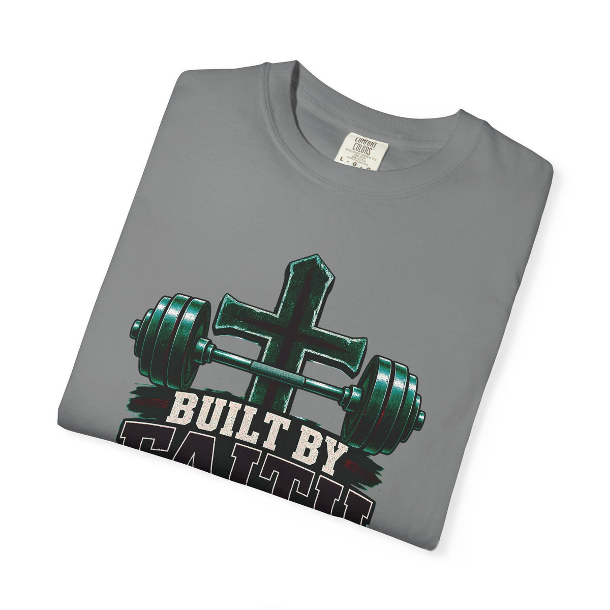 Built by Faith Cross & Barbell T-Shirt