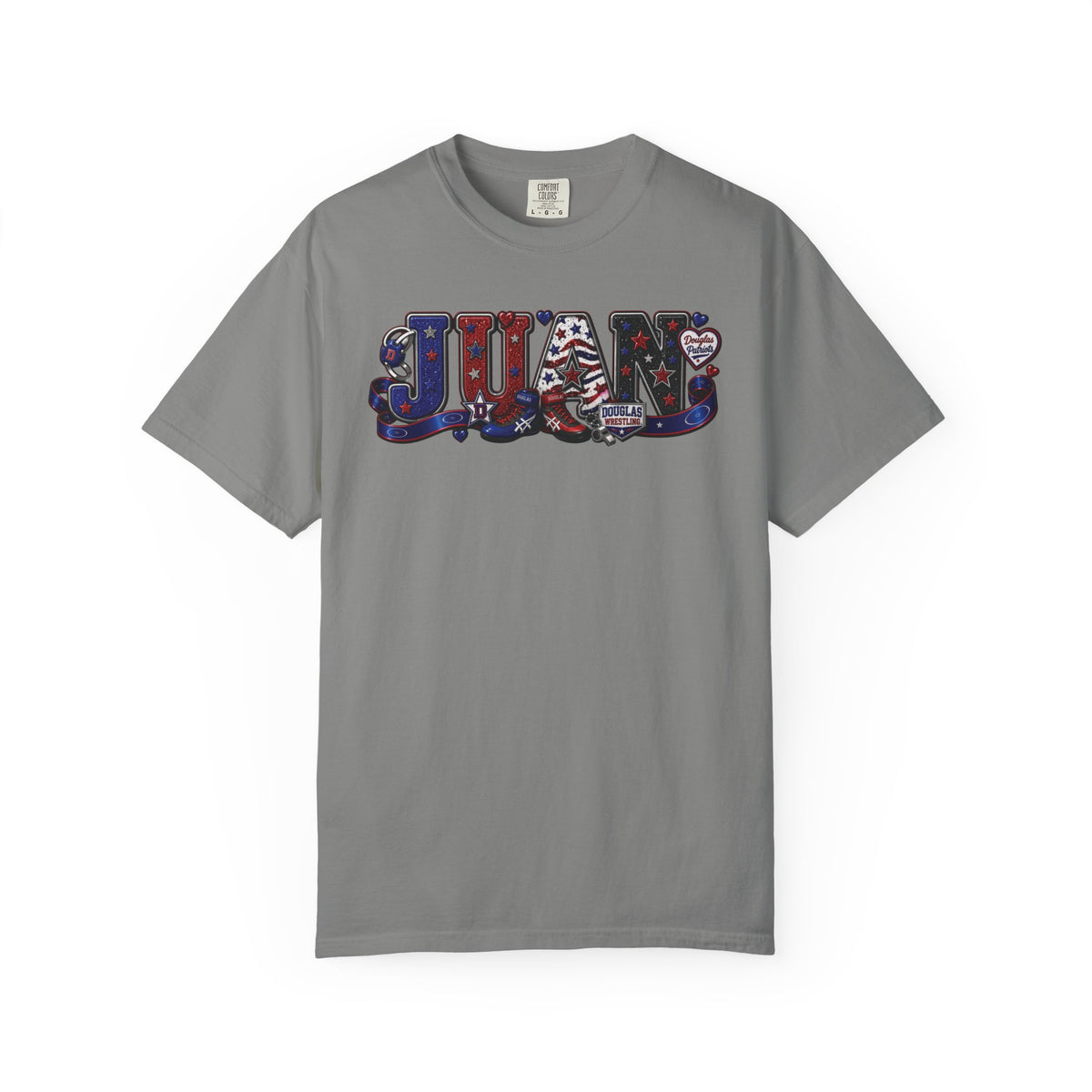 Patriotic Graphic TShirt American Name Design JUAN