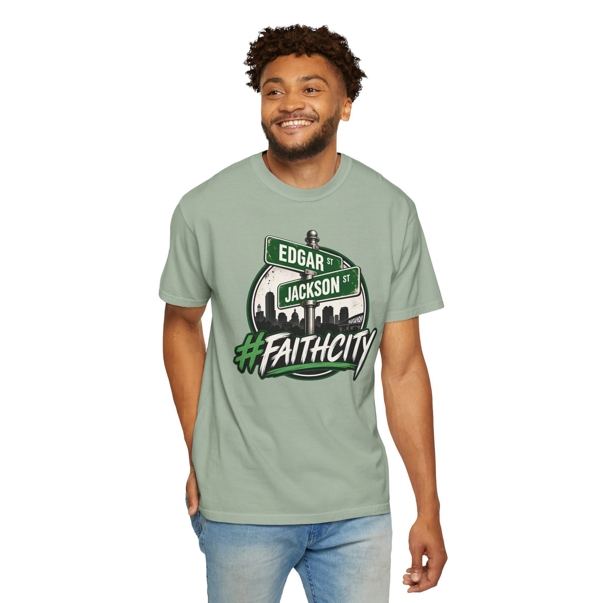 FaithCity Edgar Jackson Street Sign Skyline Tee