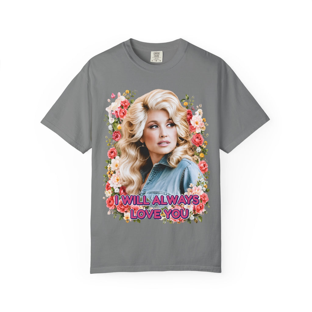 Graphic Tee Retro Floral Portrait I Will Always Love You