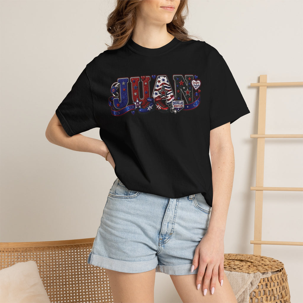 Patriotic Graphic TShirt American Name Design JUAN