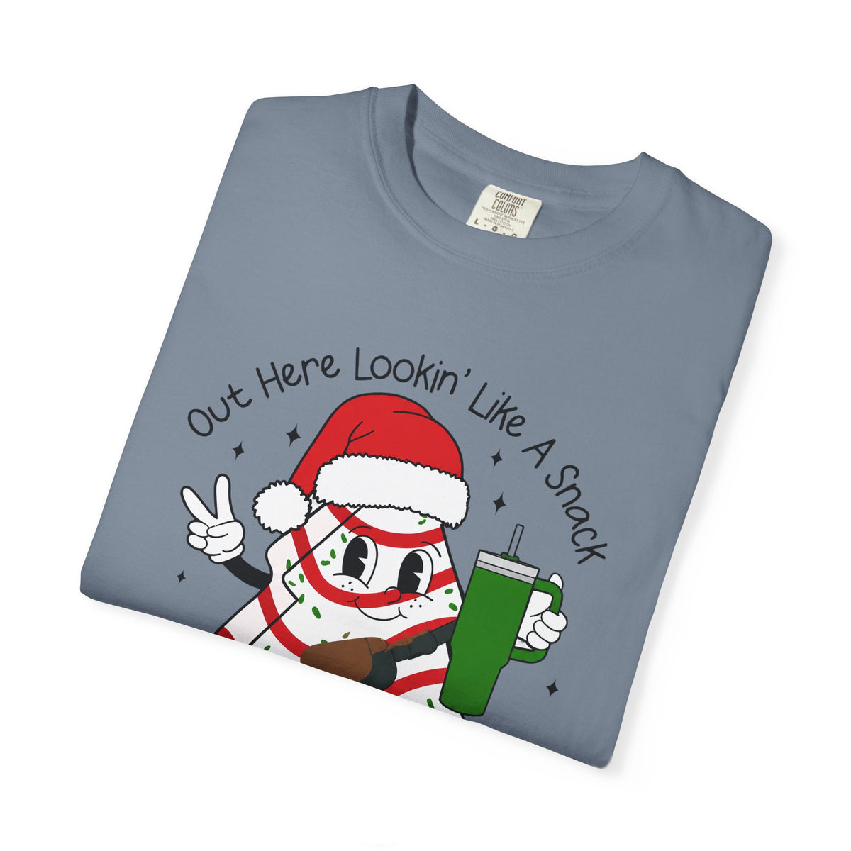 Retro Holiday T-Shirt — Out Here Lookin Like A Snack Santa Cookie Design