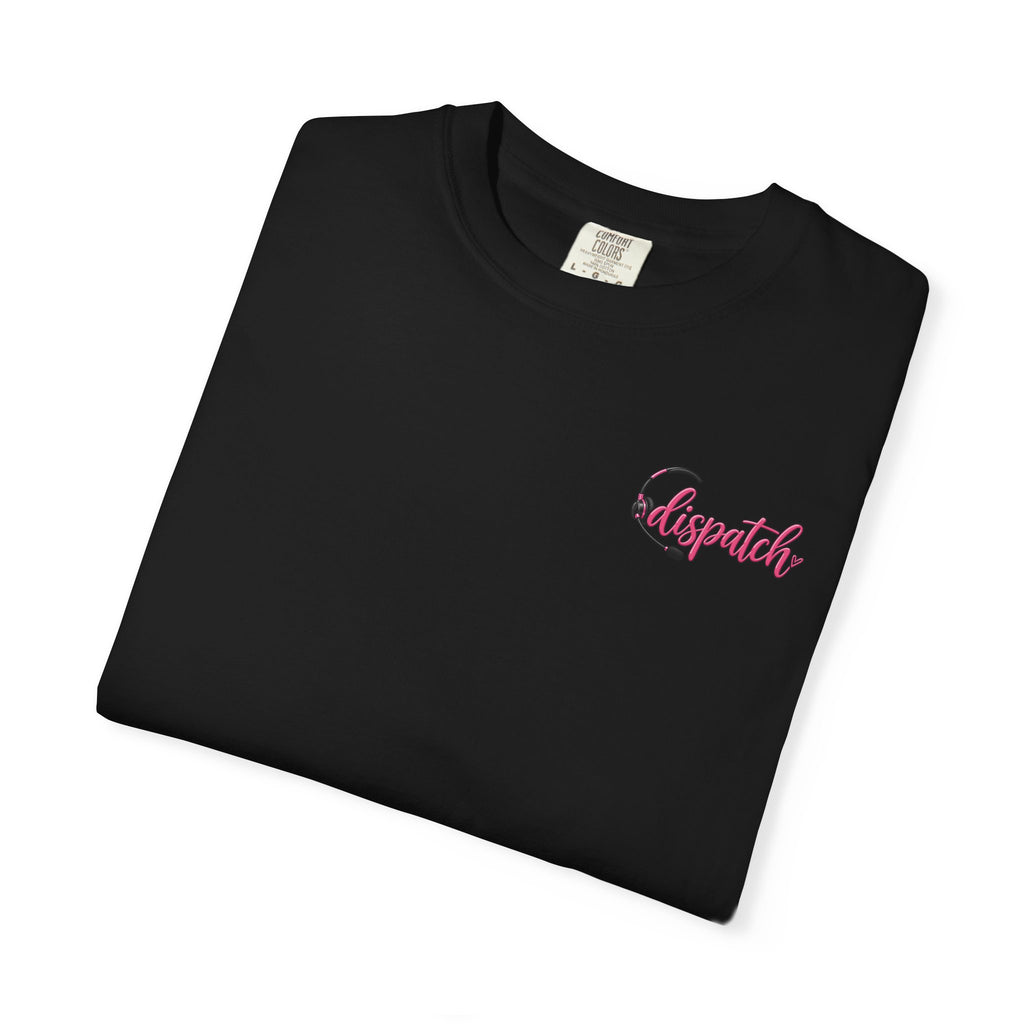 911 Dispatch Pink Ribbon T‑Shirt — Breast Cancer Awareness Dispatcher Tee