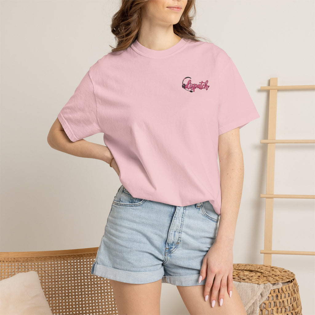 911 Dispatch Pink Ribbon T‑Shirt — Breast Cancer Awareness Dispatcher Tee
