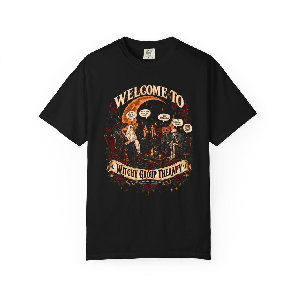 Witchy Group Therapy T-Shirt — "Welcome to Witchy Group Therapy" Retro Halloween Tee