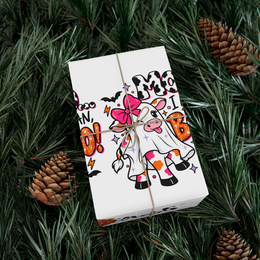 Halloween Cow 'Moo I Mean Boo!' Gift Wrap Paper