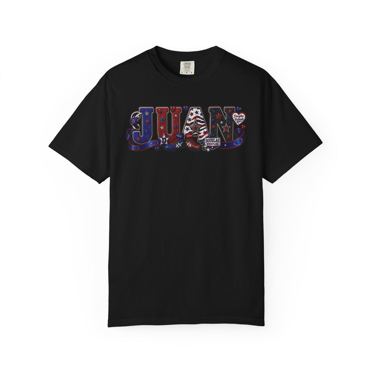 Patriotic Graphic TShirt American Name Design JUAN
