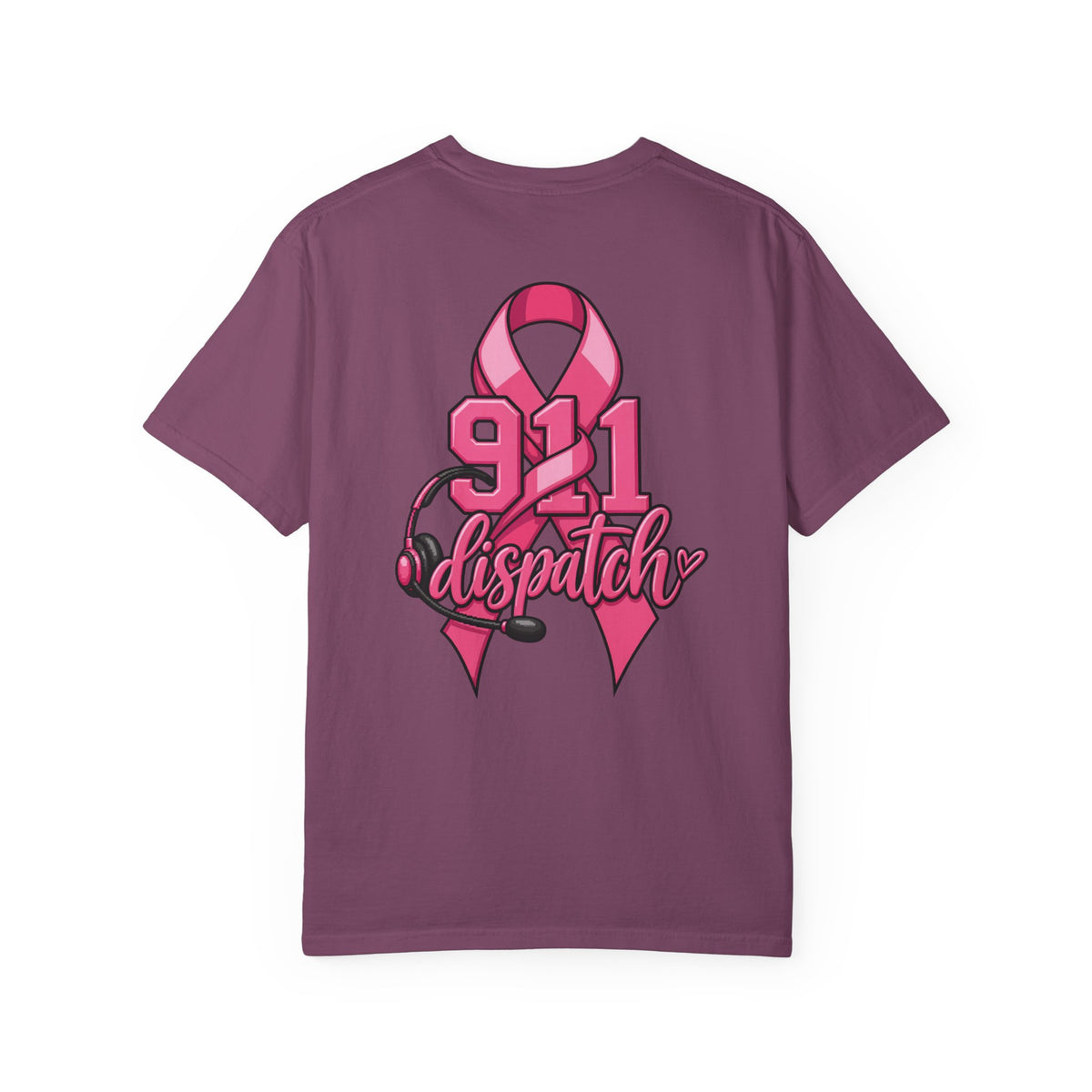 911 Dispatch Pink Ribbon T‑Shirt — Breast Cancer Awareness Dispatcher Tee