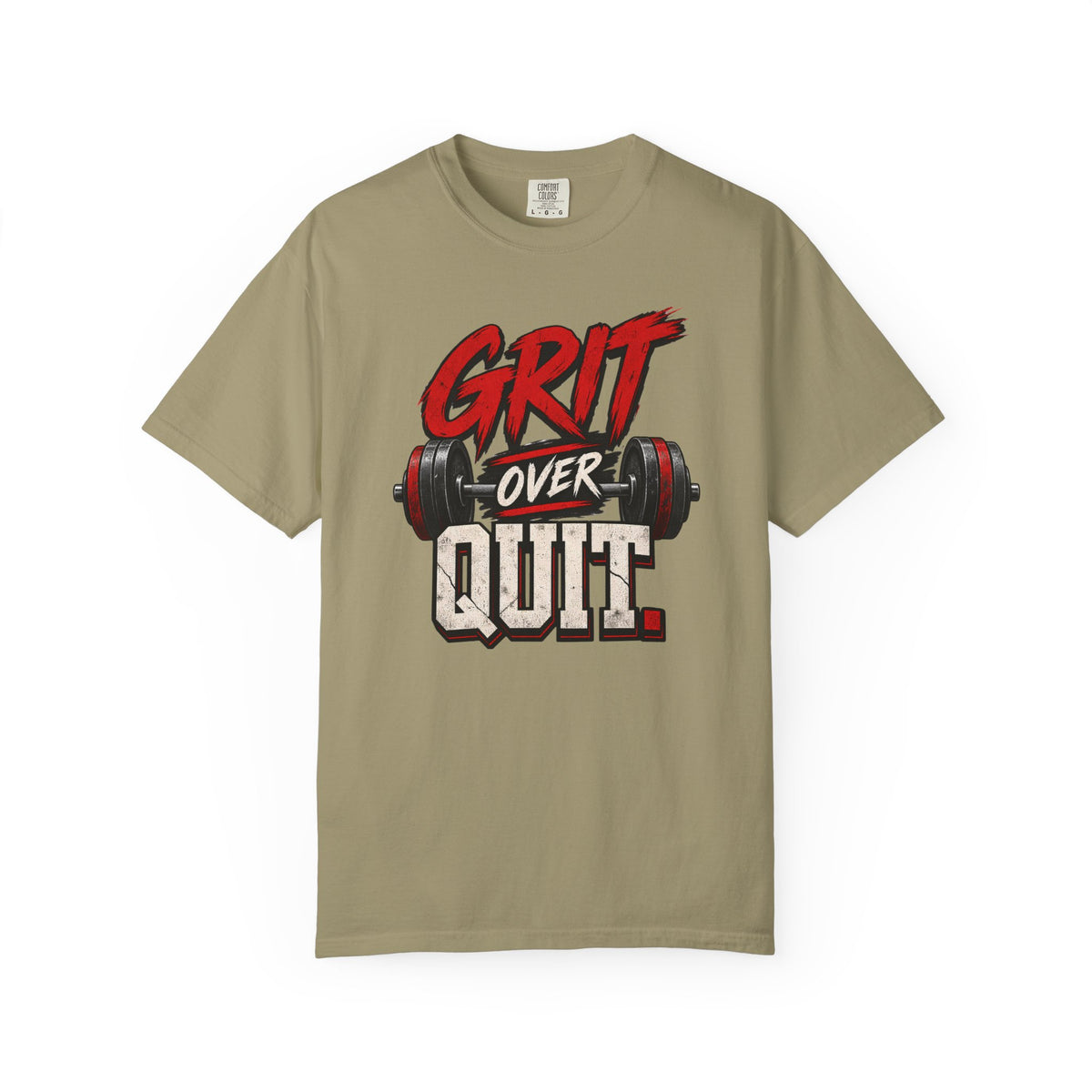 Grit Over Quit TShirt Motivational Weightlifting Gym Tee