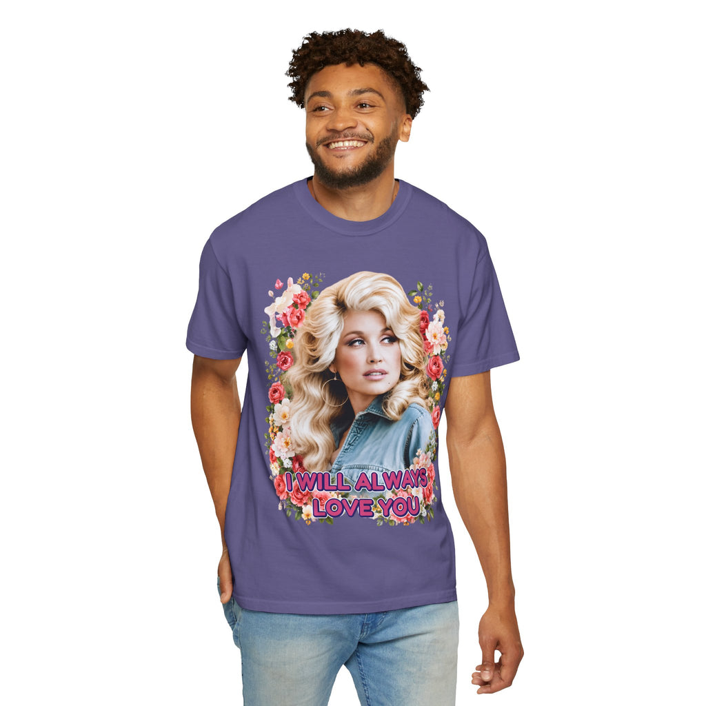 Graphic Tee Retro Floral Portrait I Will Always Love You