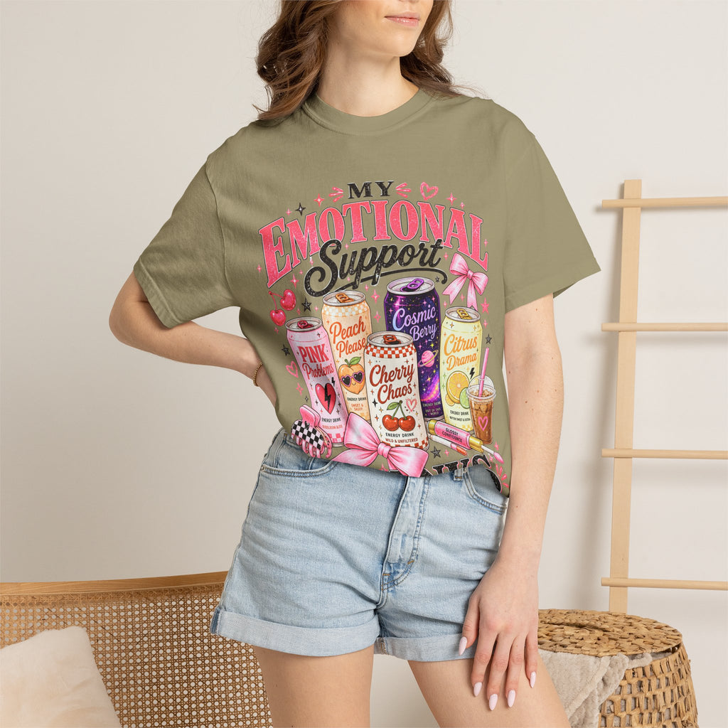 Emotional Support Energy Drinks T-Shirt — Vintage Candy Soda Graphic Tee