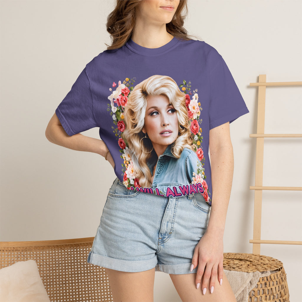Graphic Tee Retro Floral Portrait I Will Always Love You