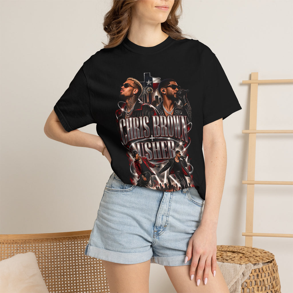 Chris Brown & Usher Concert Tee — Retro R&B Graphic T-Shirt