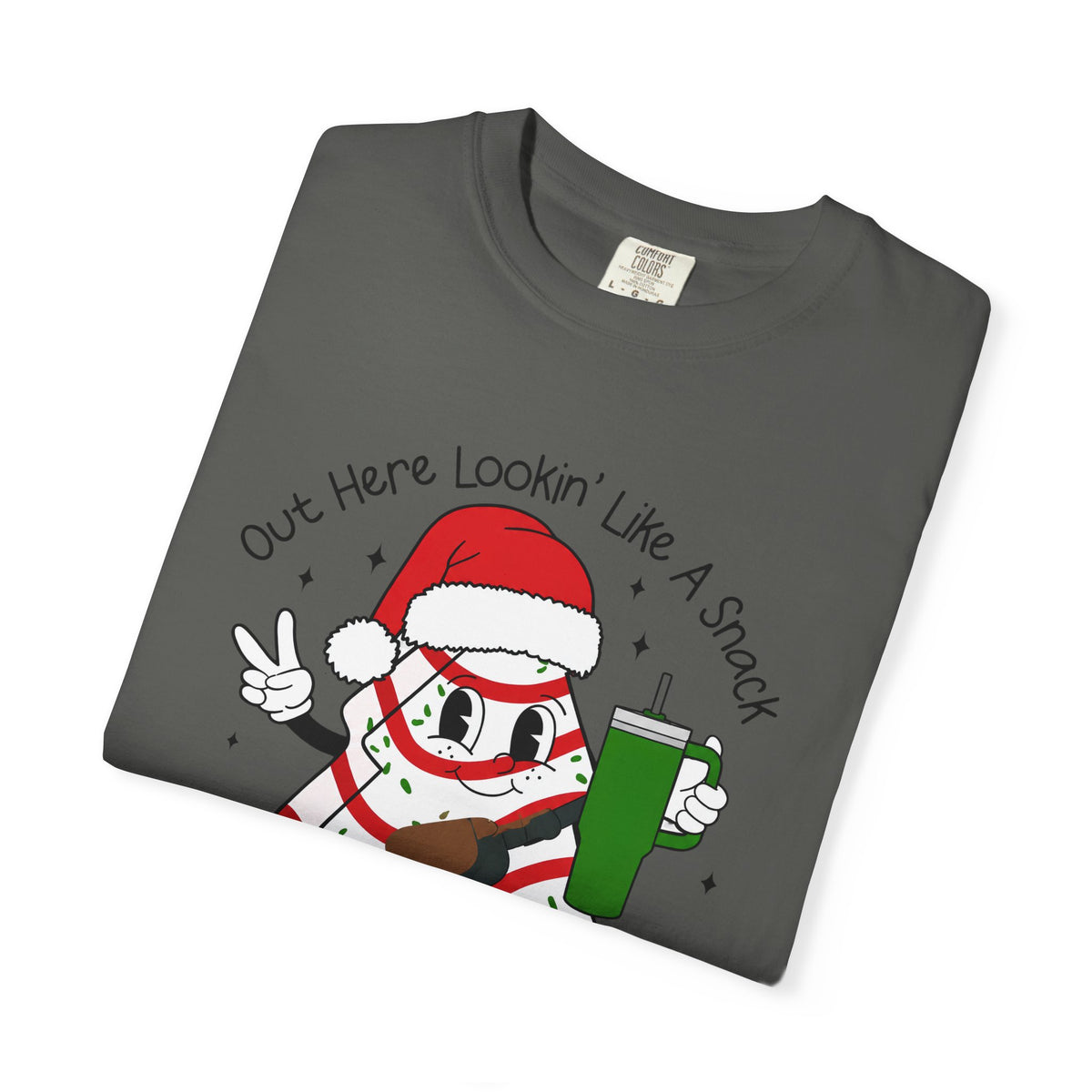 Retro Holiday T-Shirt — Out Here Lookin Like A Snack Santa Cookie Design