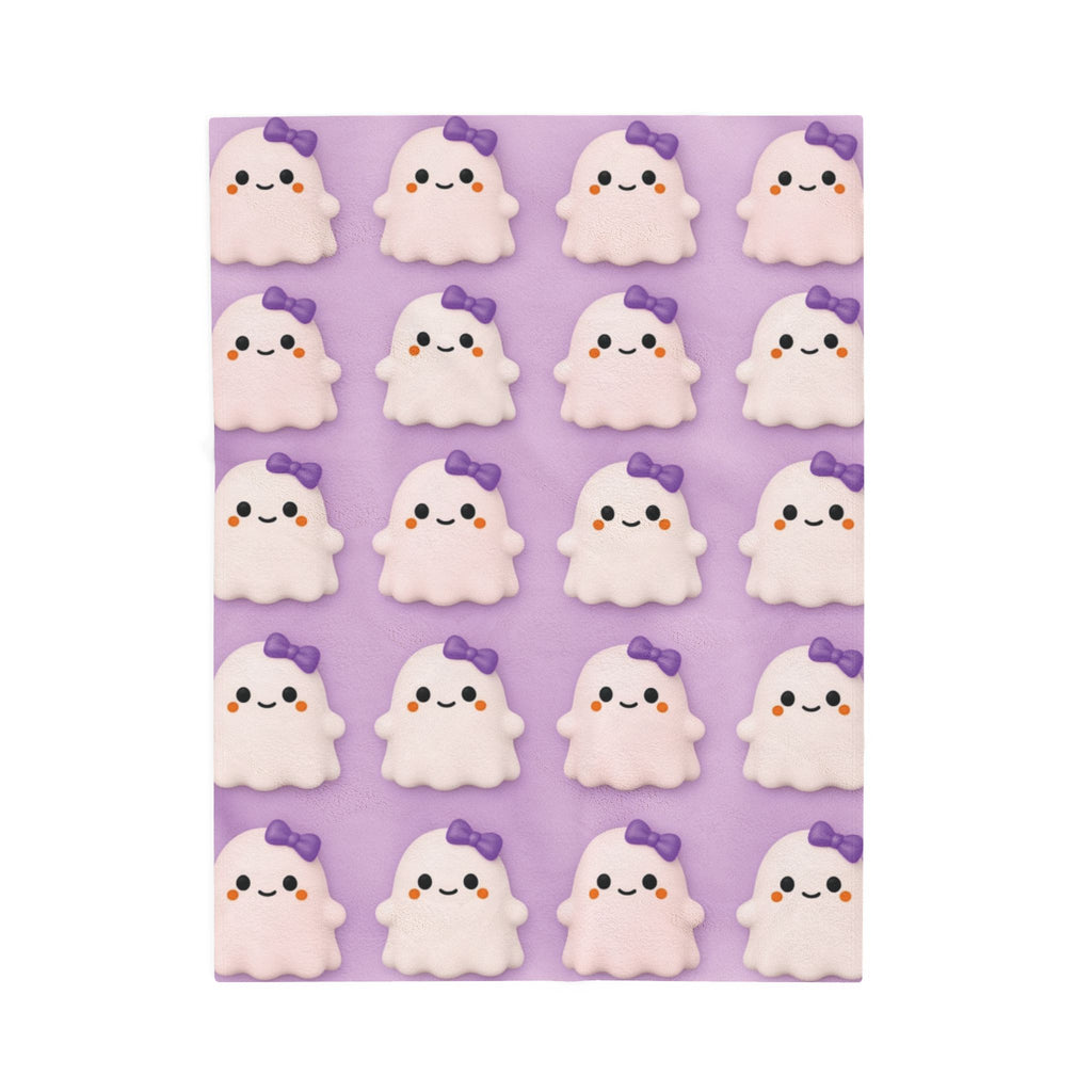 Bow Girl™ Ghost Velveteen Plush Blanket - Purple