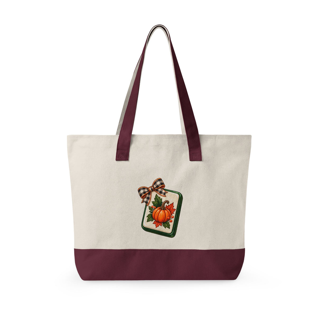 Fall Canvas Mahjong Zippered Tote