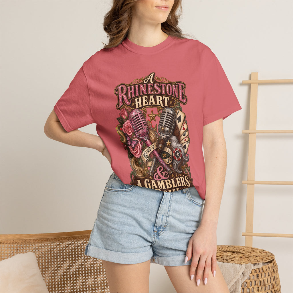 Rhinestone Heart Country Girl T-Shirt Memorial Dolly