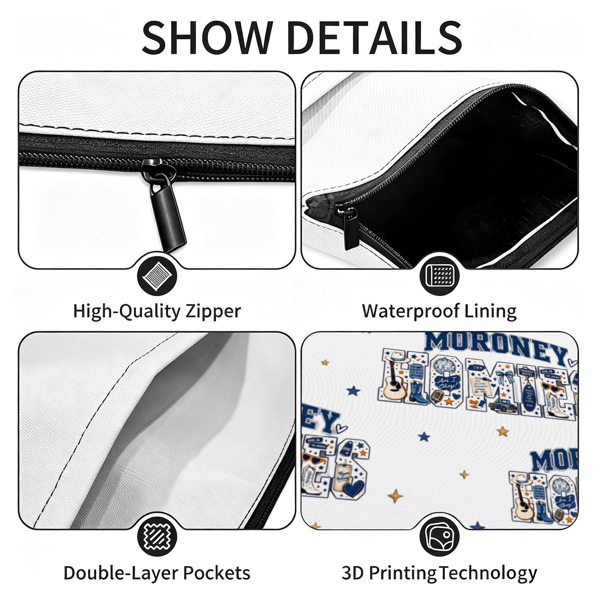 Zippered Book Sleeve with Pocket - Moroney Homies