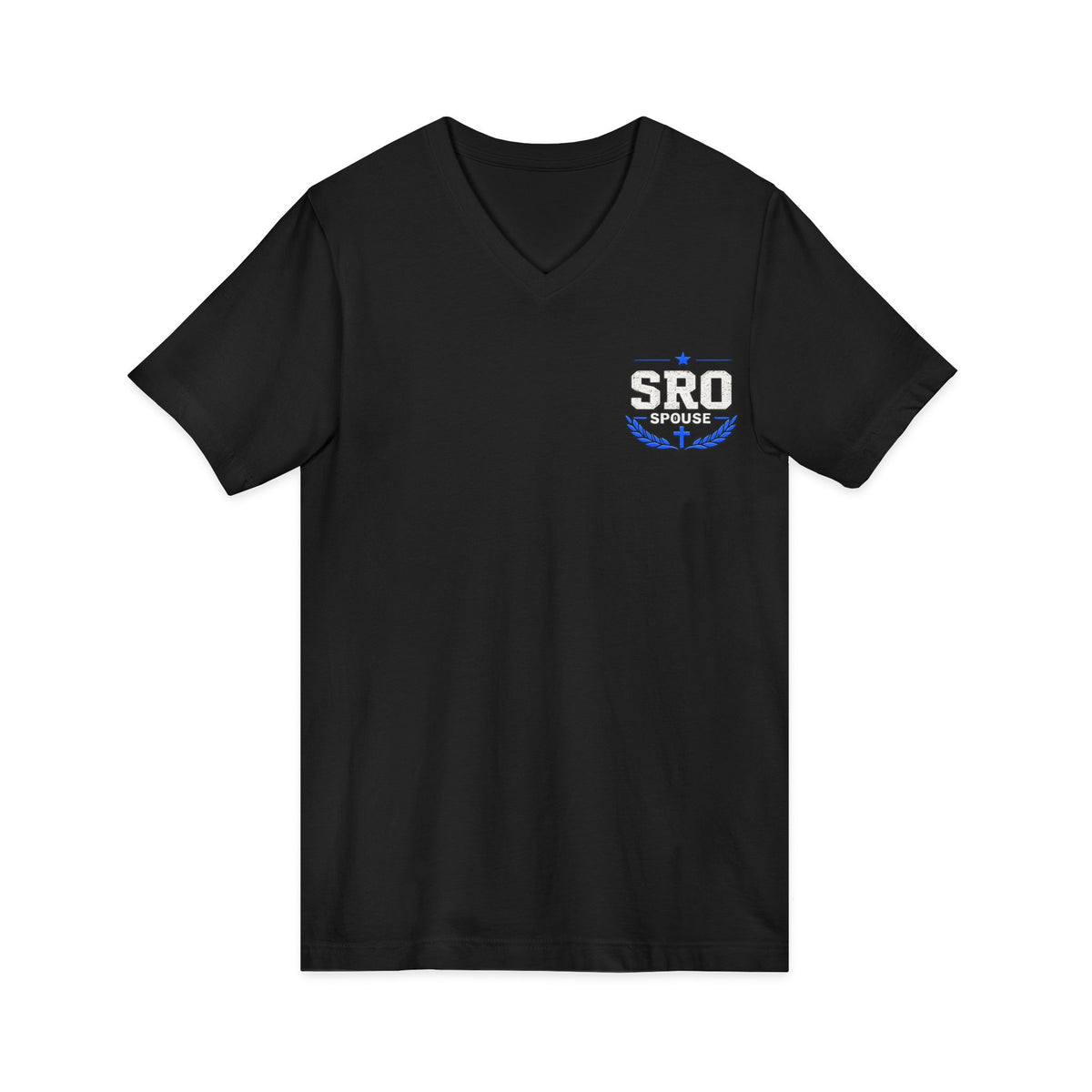 SPOUSE SRO V-Neck Tee — "Then I Heard His Voice Saying Whom Shall I Send"