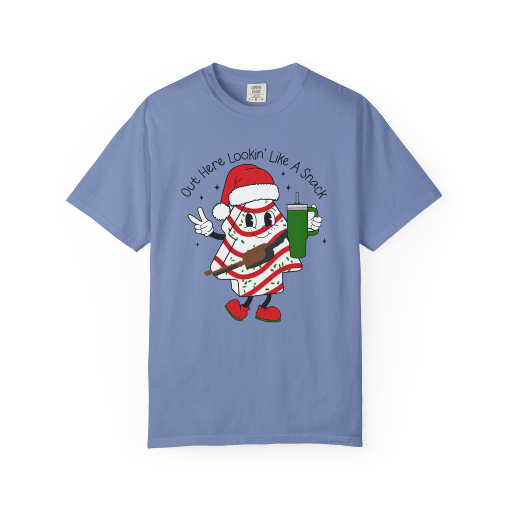 Retro Holiday T-Shirt — Out Here Lookin Like A Snack Santa Cookie Design