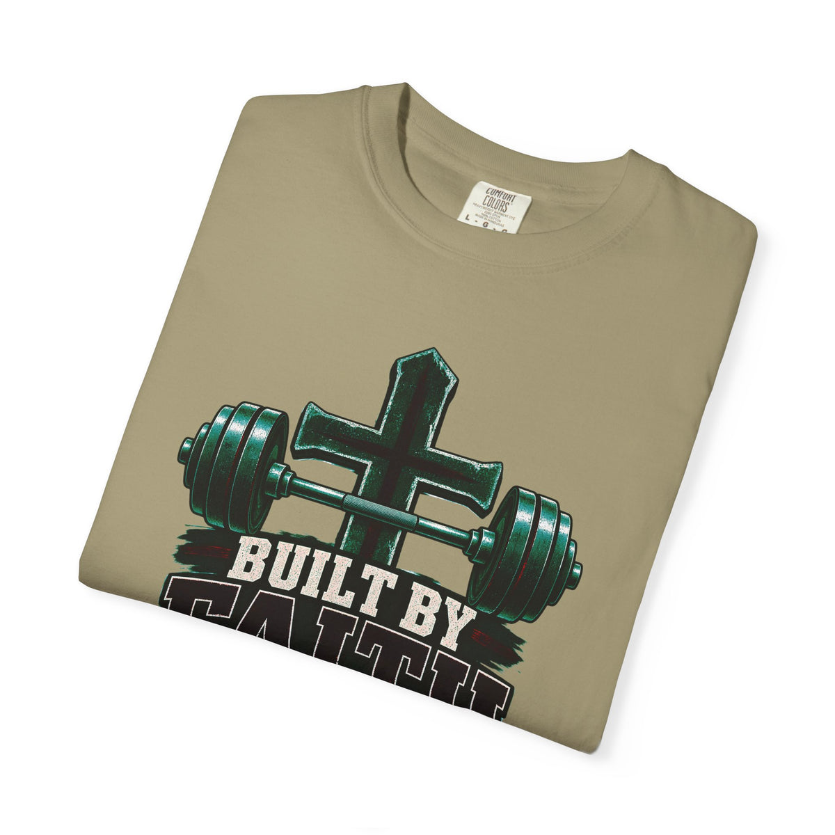 Built by Faith Cross & Barbell T-Shirt