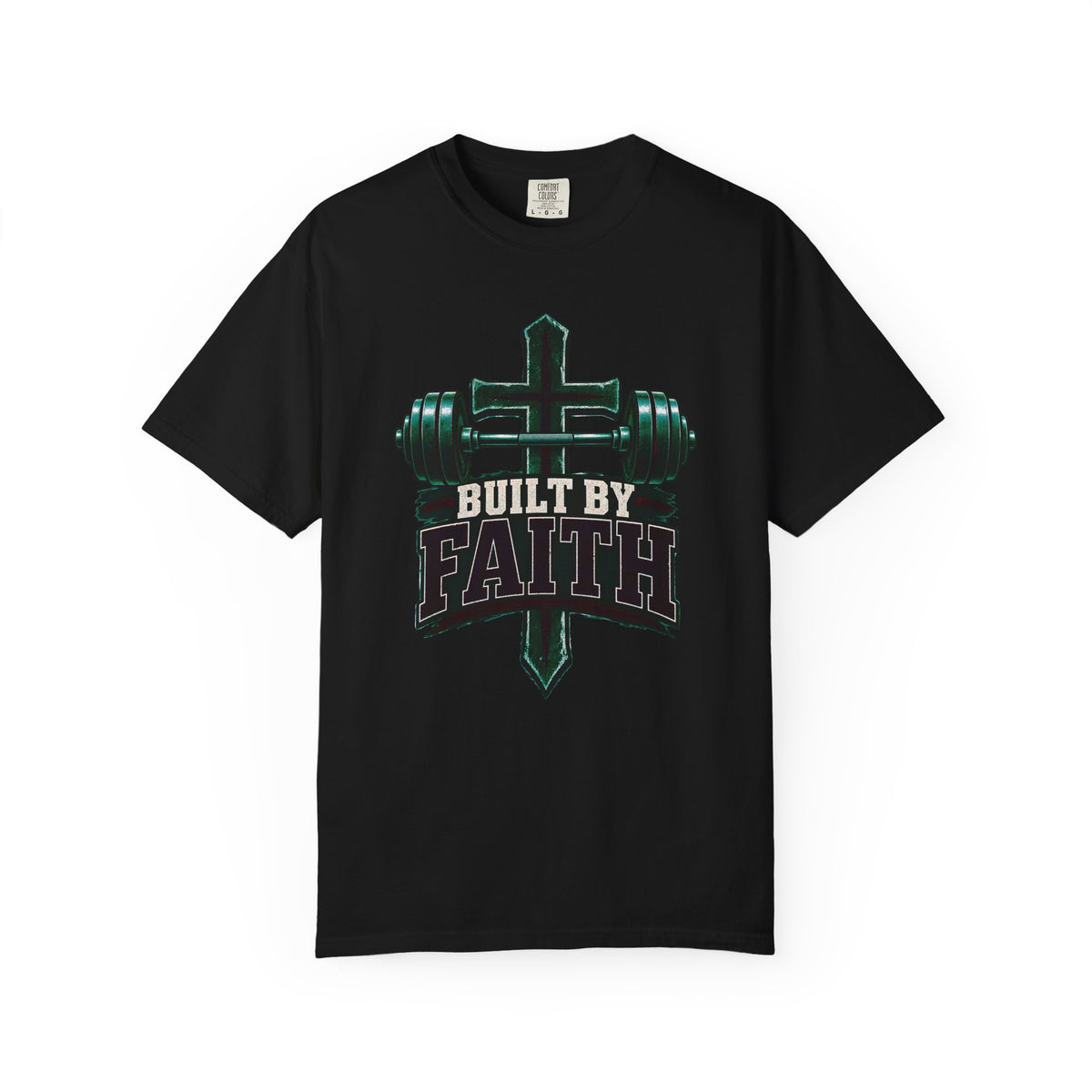 Built by Faith Cross & Barbell T-Shirt