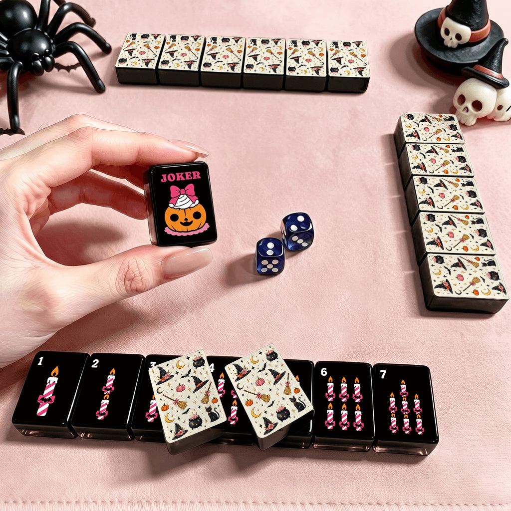 Mahjong Tiles - Witch (Pink)