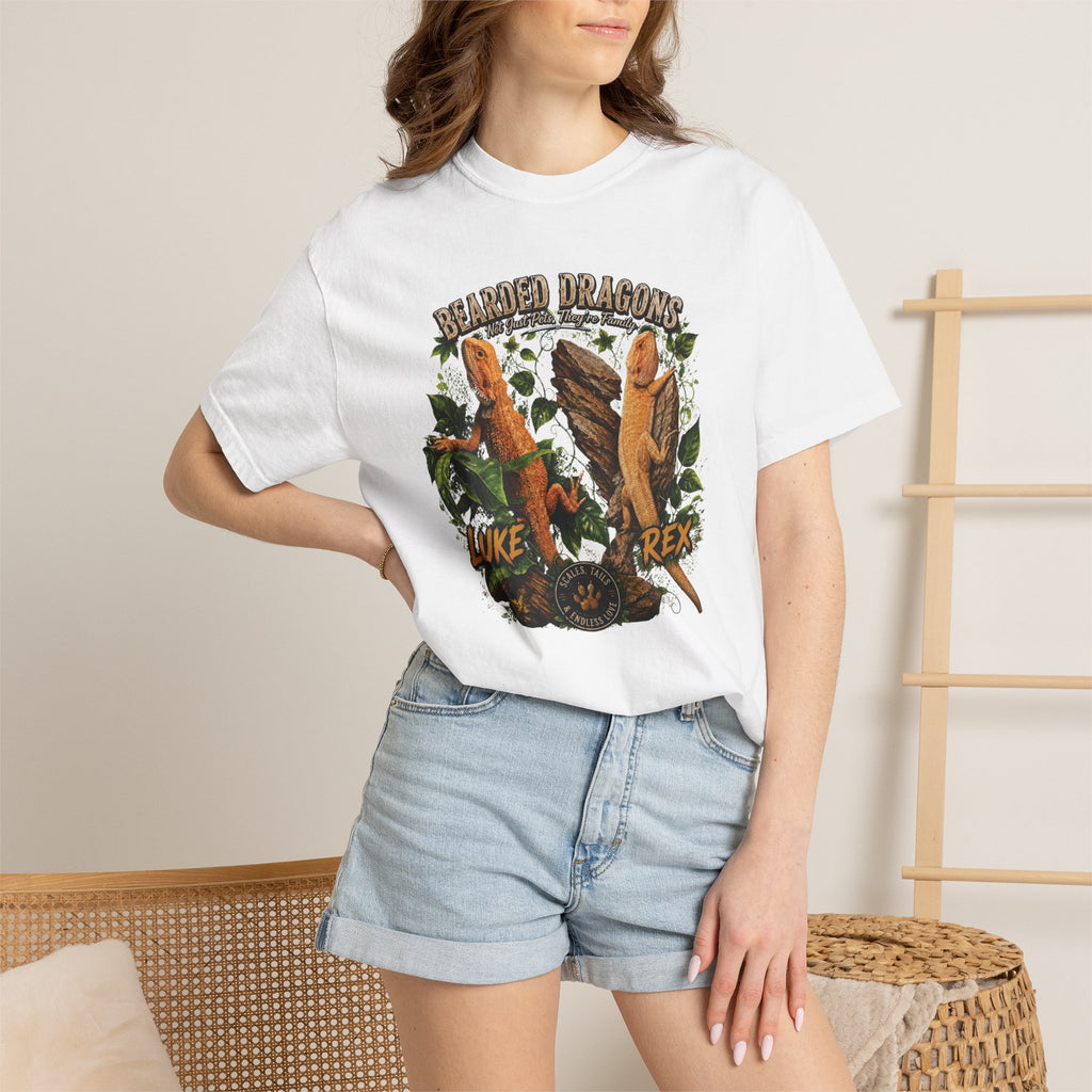 Bearded Dragons Illustration TShirt Luke Rex Reptile Lover Tee