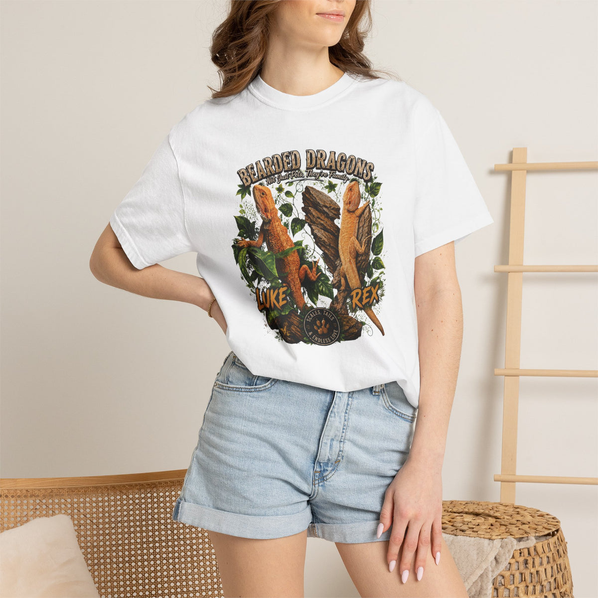Bearded Dragons Illustration TShirt Luke Rex Reptile Lover Tee